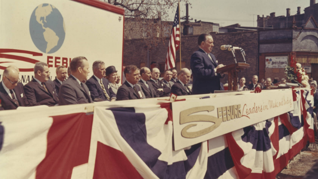 Seeburg Factory Grand Opening in 1965 with mayor Daley